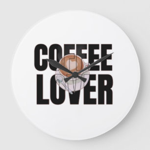 Relógio Grande Amante do Café – Viciado em Café Desi de Cafeína M