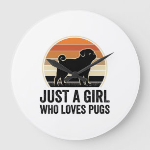 Relógio Grande Amante Pug Vintage Apenas Uma Camisa De Cachorro M