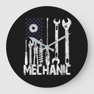 Relógio Grande Amantes Mecânicas  Mechanic USA Flag