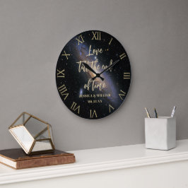 Relógio Grande Amar Hora Nebula Casamento Dourado Aniversário de 