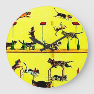 Relógio Grande Amarelo da arte do poster do circo do vintage do