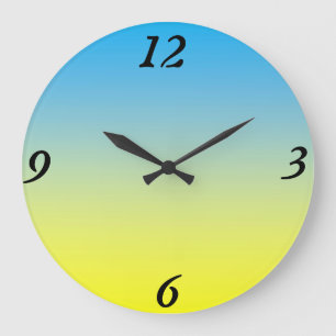 Relógio Grande Amarelo e Azul Dois Tom