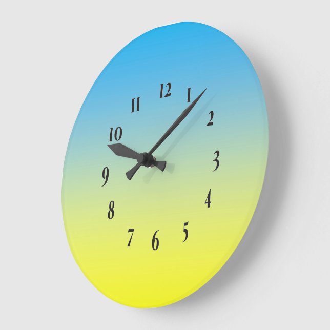 Relógio Grande Amarelo E Azul Dois Tons (Ângulo)