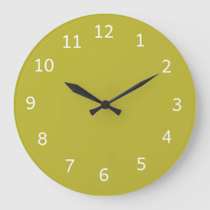 Relógio Grande Amarelo-esverdeado Chartreuse Cor Sólida Minimalis