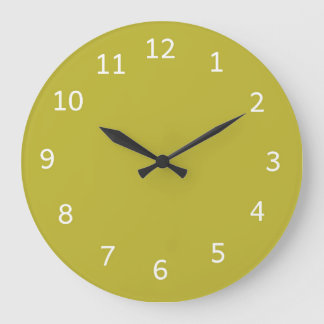Relógio Grande Amarelo-esverdeado Chartreuse Cor Sólida Minimalis