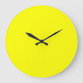 Relógio Grande Amarelo Neon Cor Sólida