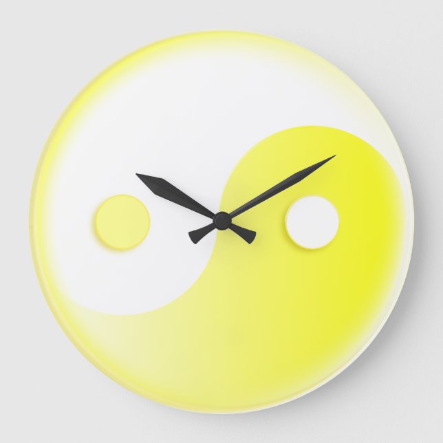Relógio Grande Amarelo Sunny Yin & Yang (Frente)