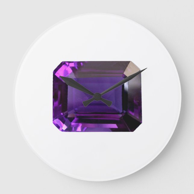 Relógio Grande Ametyst Gemstone of Fevereiro Purple (Frente)