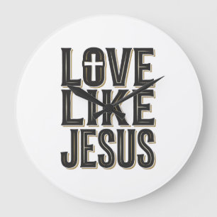 Relógio Grande Amor Como Jesus Design de Tipografia Cristã_1