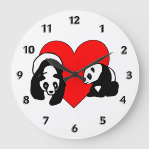 Relógio Grande Amor da panda