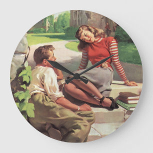 Relógio Grande Amor e Romance Vintage, Namorados do Ensino Médio