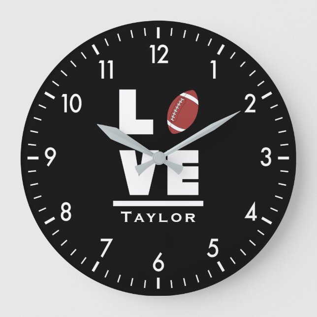 Relógio Grande Amor E Vivo Fã De Futebol Americano (Frente)