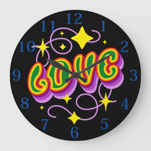 Relógio Grande AMOR. Hippy Orgulho e Diversidade, BoHo