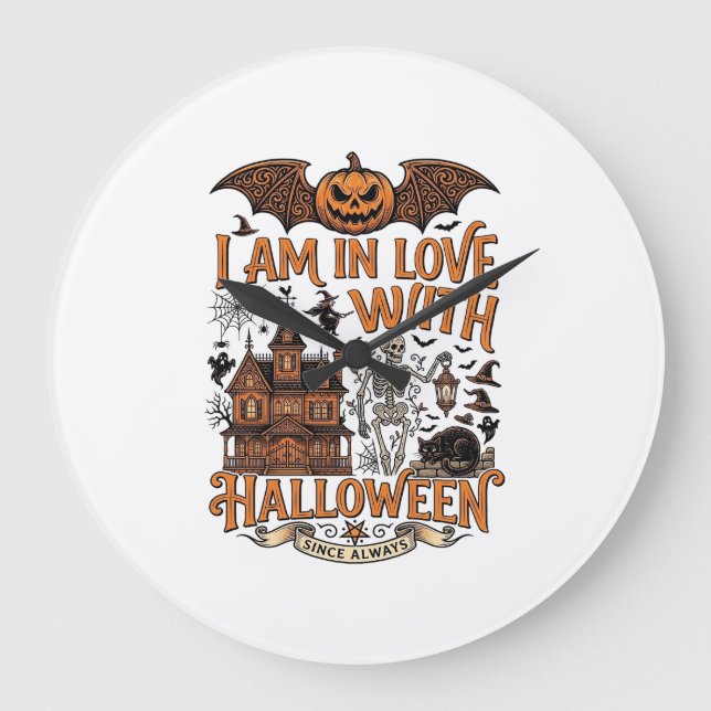Relógio Grande Amor Pelo Esqueleto da Casa Assombrada de Hallowee (Frente)