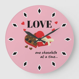Relógio Grande Amor Um Chocolate por Vez Engraçado