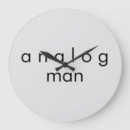 Relógio Grande Analog Man Audio Cinza Quartz Wall Clock