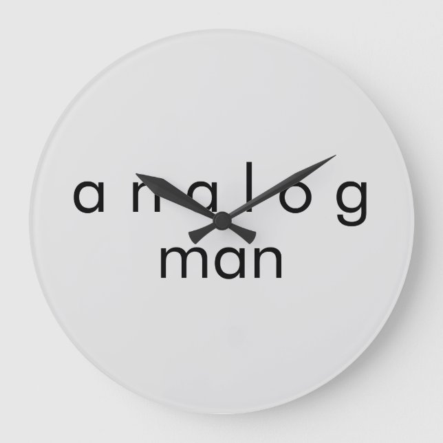 Relógio Grande Analog Man Audio Cinza Quartz Wall Clock (Frente)