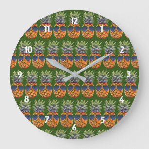 Relógio Grande Ananás que Vestem Óculos escuros Pineapple Padr