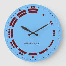 Relógio Grande Ancient Red Blue Mayan Numerals Minimalist Art