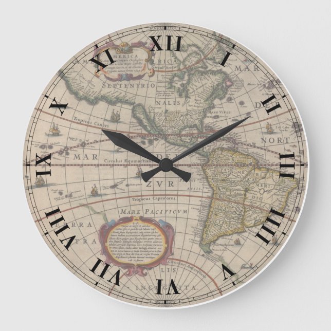 Relógio Grande Ancient World Map Clock (Frente)