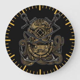 Relógio Grande Ancoragem Náutica Ataca Octopus De Mergulho Profun