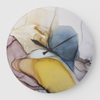 Relógio Grande Anéis de álcool, tom amarelo, abstrato.