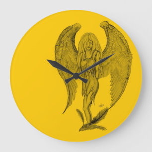 Relógio Grande Angel - Black and yellow design