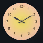 Relógio Grande Ângulo de Gradação Amarelo de Pêssego Sunset<br><div class="desc">Linda aquarela digital Peach Yellow gradient ombre design. Dons de verão gradiente.</div>