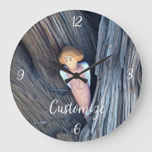 Relógio Grande Ângulo entalado na árvore "Thunder Cove" (Frente)