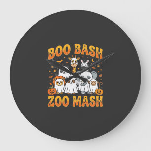 Relógio Grande Animais do Zoológico de Halloween Boo Bash Zoo Mas