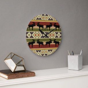 Relógio Grande Animais Selvagens, Animais Vermelhos, Ochos Vermel