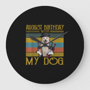 Relógio Grande Aniversário De Agosto Com Meu Excelente Pirenéus C