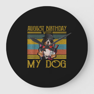 Relógio Grande Aniversário De Agosto Com O Meu Cachorro Bemese Mo