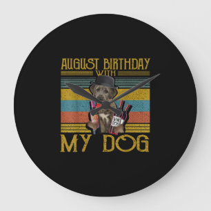 Relógio Grande Aniversário De Agosto Com O Meu Cão De Wolfhound
