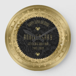 Relógio Grande Aniversário de Casamento com 25 de Frame Dourado A