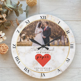 Relógio Grande Aniversário de Casamento de 1 Ano Personalizado em