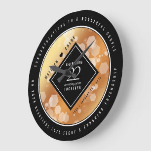 Relógio Grande Aniversário de Casamento de 22° Copper