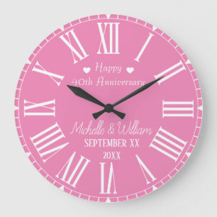 Relógio Grande Aniversário de Casamento de 40 Anos Personalizado 