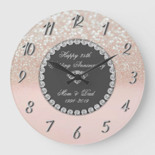 Relógio Grande Aniversário de casamento de Bokeh do brilho dos