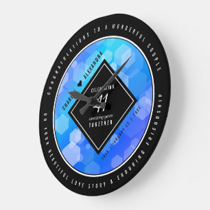 Relógio Grande Aniversário de Casamento de Topaz Azul Elegante 4