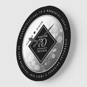 Relógio Grande Aniversário de Casamento do 70 Platinum