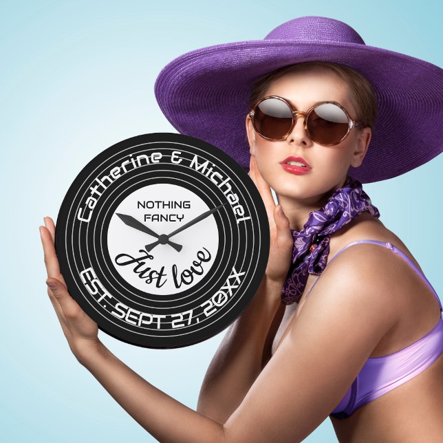 Relógio Grande Aniversário de Casamento do Retro Music Vinyl Reco (Criador carregado)