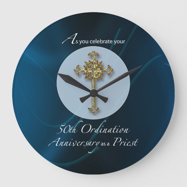 Relógio Grande Aniversário do 50º Jubileu Ordination do Padre (Frente)