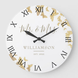 Relógio Grande Aniversário do Casamento Boho Chic das Borboletas 