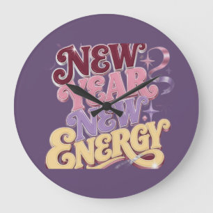 Relógio Grande Ano Novo Nova Energia – Tendência Retro Ano Novo