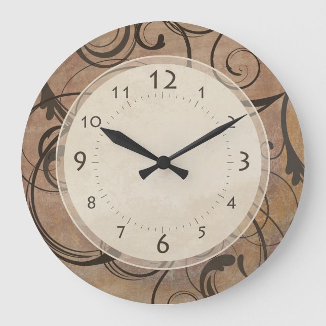 Relógio Grande Antigos Anjos Elegantes Italianos Toscana Brown (Frente)