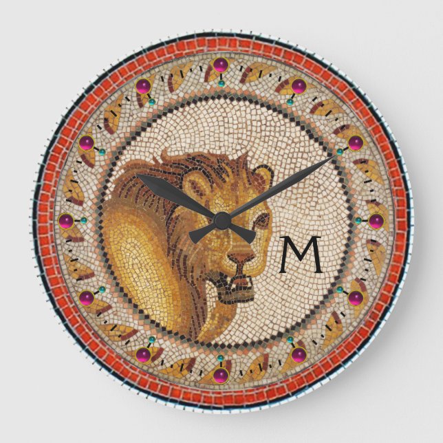 RELÓGIO GRANDE ANTIQUE ROMAN MOSAICS / LION MONOGRAM (Frente)