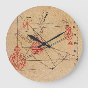 RELÓGIO GRANDE ANTIQUE TALISMAN / PIRATES TREASURE MAP PARCHMENT