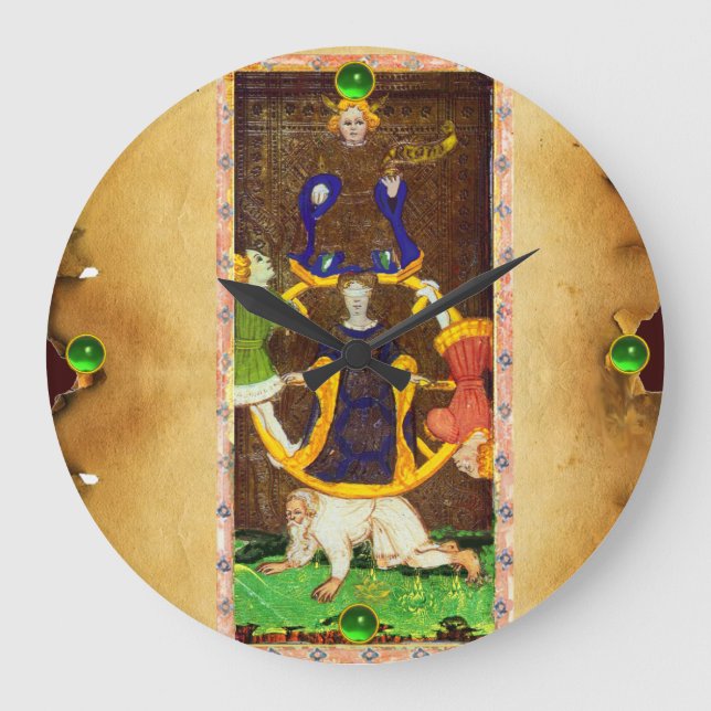 RELÓGIO GRANDE ANTÍQUIO DE RENISSÂNCIA ALVO 10/RODA DE FORTUN (Frente)