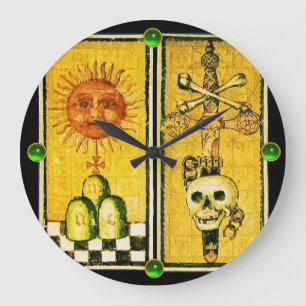 RELÓGIO GRANDE ANTÍQUIO RENAISSANCE TAROTS/O SOL, ÁS DE ESPADAS